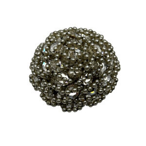 Vintage Vendome Dome‎ Brooch Silver Brooch Pin Round Bling Signed